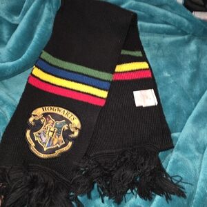 Hogwarts Black Scarf with Colorful Stripes